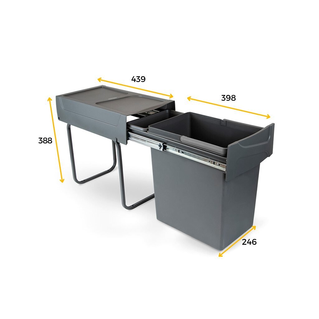 Balde Lixo Recycle 1x20L, Antracite — vista 4
